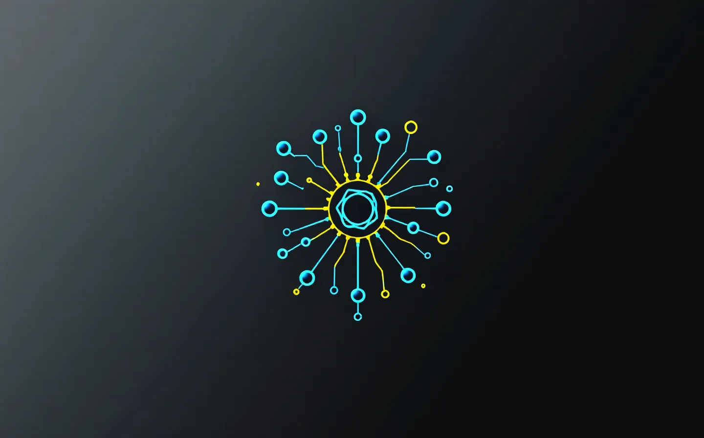A schematic carbon-fiber data plate of a lime cyclic-peptide ring feeding a cyan melanocortin receptor hub with thin lime branch-lines into an abstract brain circuit, on a cool carbon ground